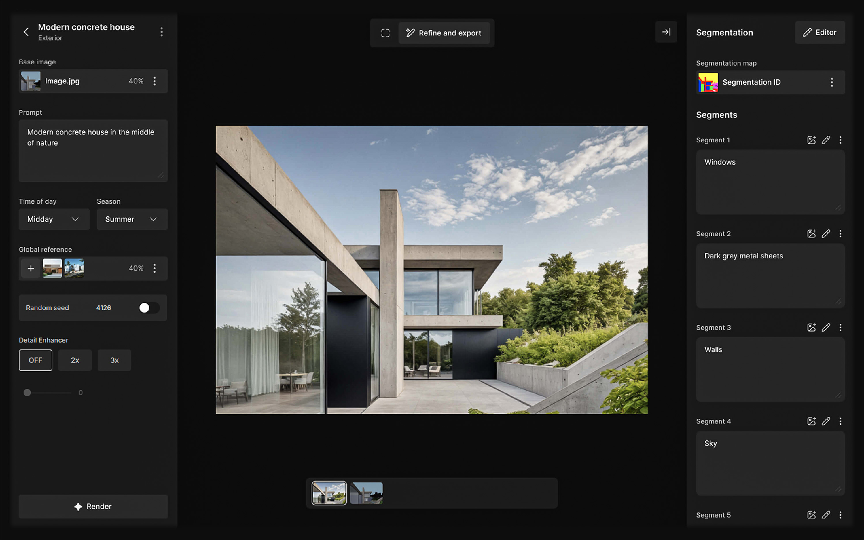 Clay render to final architectural visual workflow