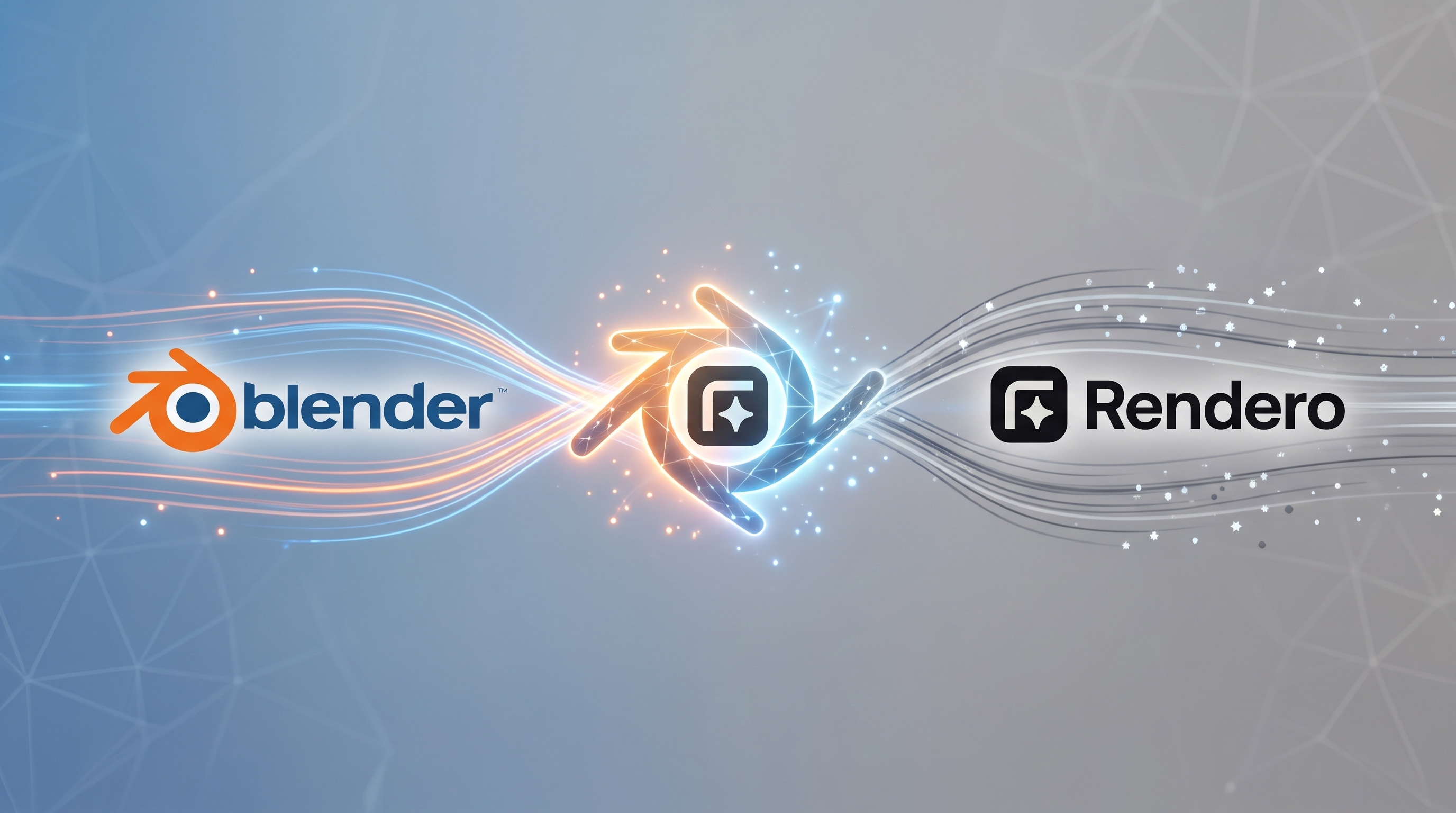 Blender and Rendero connected through an AI rendering add-on workflow